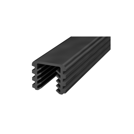 1/2" Glass Cap Rail Rubber U Channel