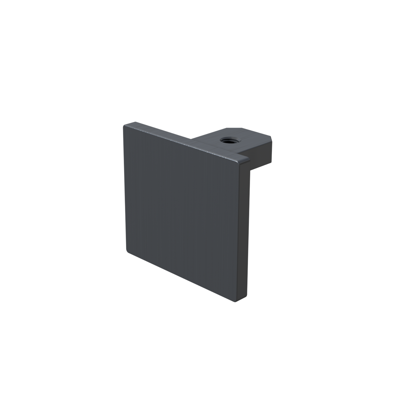 Glass Black Rectangular Cap Rail End Cap