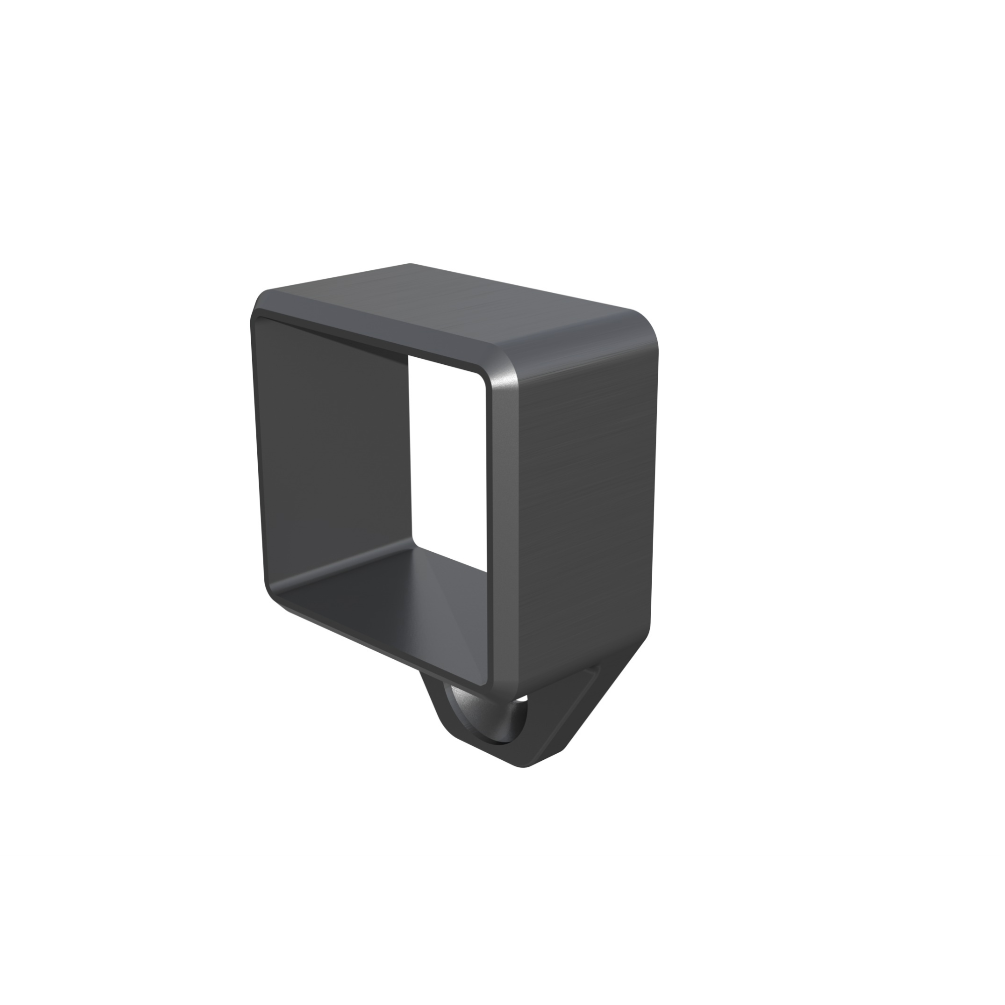 Glass Rectangular Cap Rail End Cap Bottom Tab Black