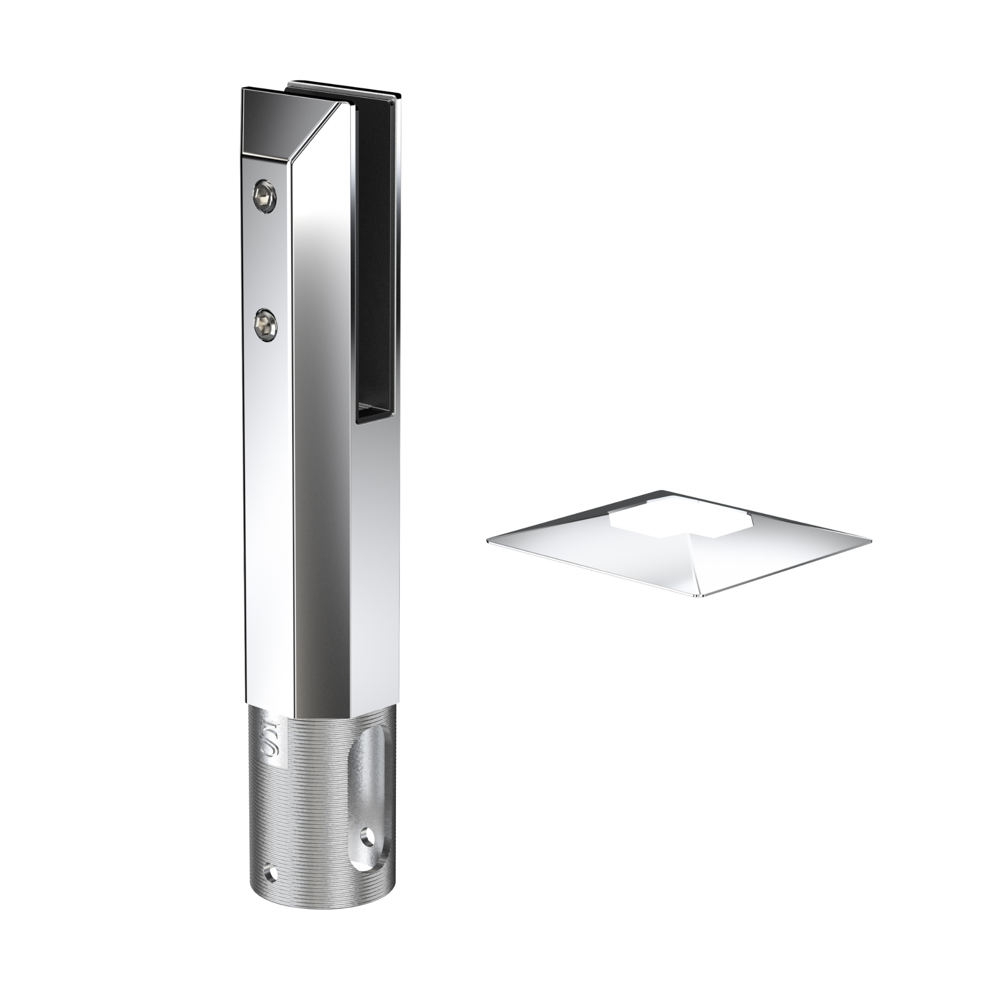 core drill glass railing spigot polished steel