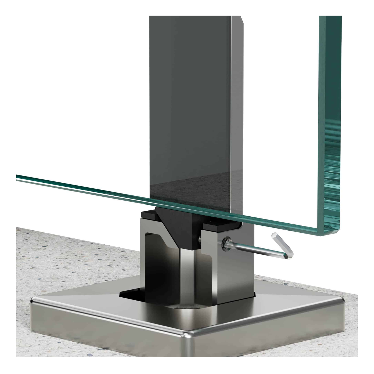 glass railing surface mount spigot adjustment