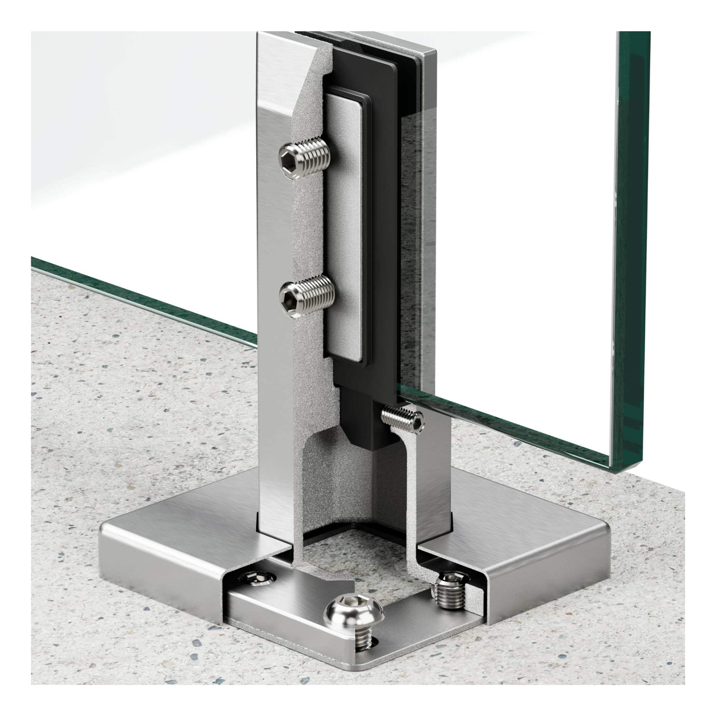 surface mount spigot glass railing hardware