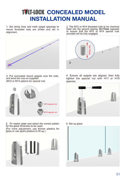 tilt lock concealed spigot instructions